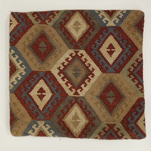 Four Carpet Woven Vintage Pillow Cases Coordinating Set Natural Fiber Zip Casing - Picture 8 of 16